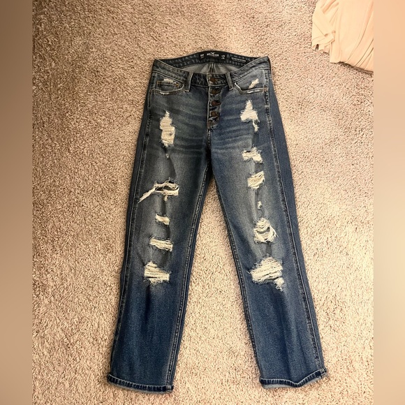 Hollister Denim - Hollister Dark Blue Distressed Boyfriend Jeans
